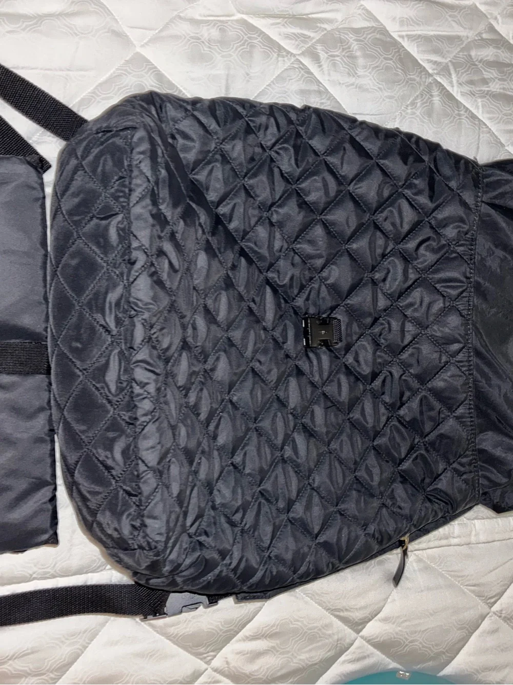 Like New Kate Spade Quilted Black Nylon Flap Backpack/Diaper Bag